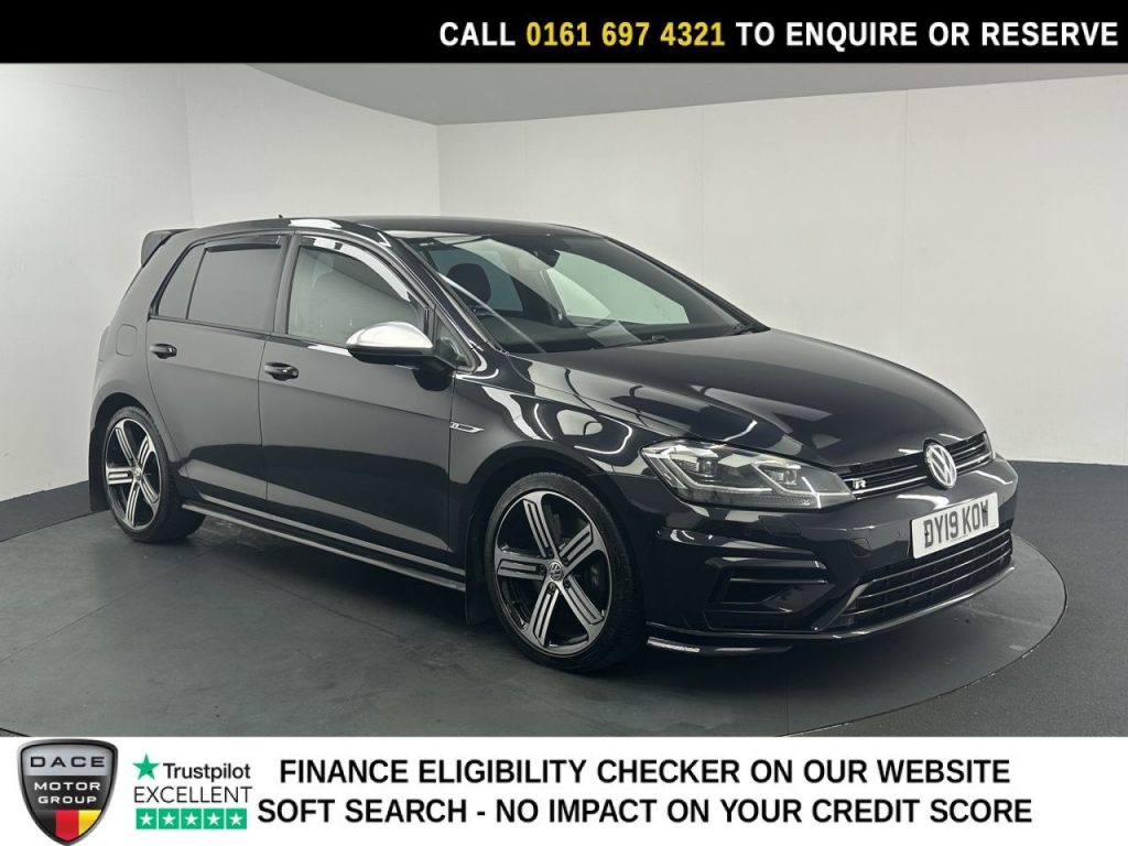 Used 2019 BLACK VOLKSWAGEN GOLF Hatchback 2.0 TSI R Hatchback 5dr Petrol DSG 4Motion Euro 6 (s/s) (300 ps) (reg. 2019-03-01) for sale in Manchester