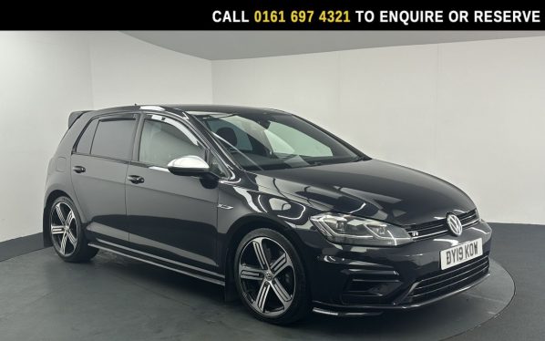 Used 2019 BLACK VOLKSWAGEN GOLF Hatchback 2.0 TSI R Hatchback 5dr Petrol DSG 4Motion Euro 6 (s/s) (300 ps) (reg. 2019-03-01) for sale in Manchester