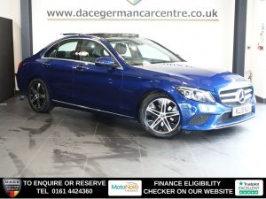 Used 2019 BLUE MERCEDES-BENZ C-CLASS Saloon 2.0 C220d Sport (Premium Plus) Saloon 4dr Diesel G-Tronic+ Euro 6 (s/s) (194 ps) (reg. 2019-06-05) for sale in Altrincham