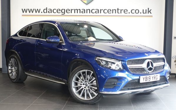 Used 2019 BLUE MERCEDES-BENZ GLC SUV 2.0 GLC250 AMG Line Coupe 5dr Petrol G-Tronic+ 4MATIC Euro 6 (s/s) (211 ps) (reg. 2019-05-09) for sale in Altrincham