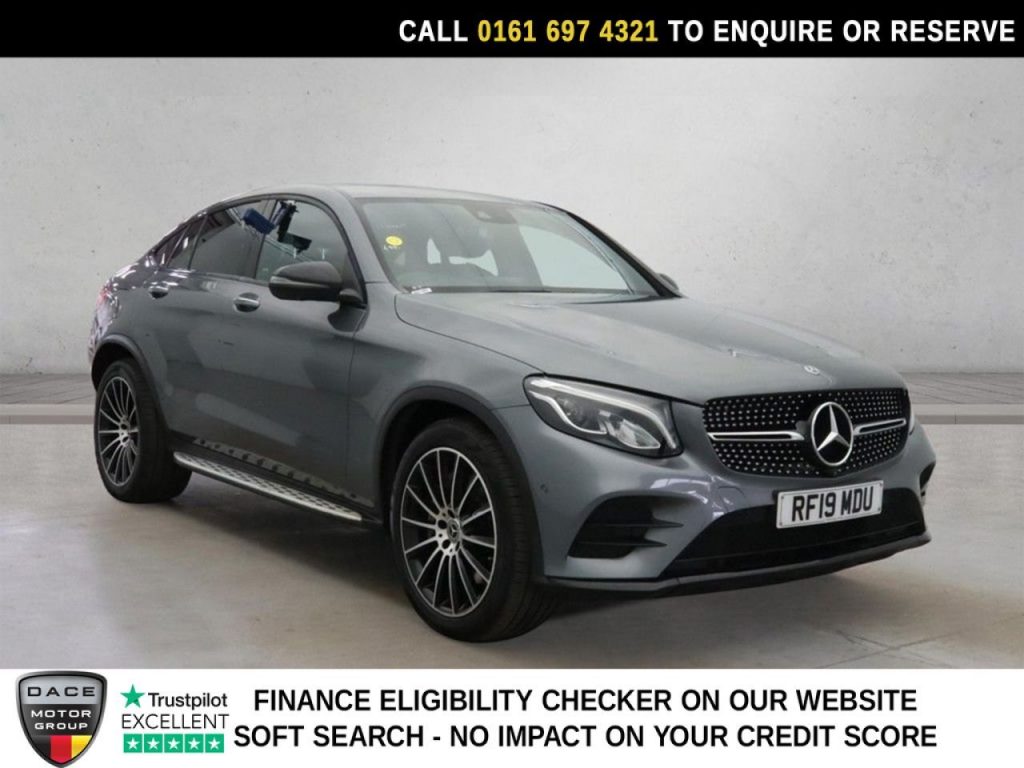 Used 2019 GREY MERCEDES-BENZ GLC SUV 2.0 GLC250 AMG Line (Premium Plus) Coupe 5dr Petrol G-Tronic+ 4MATIC Euro 6 (s/s) (211 ps) (reg. 2019-04-18) for sale in Manchester