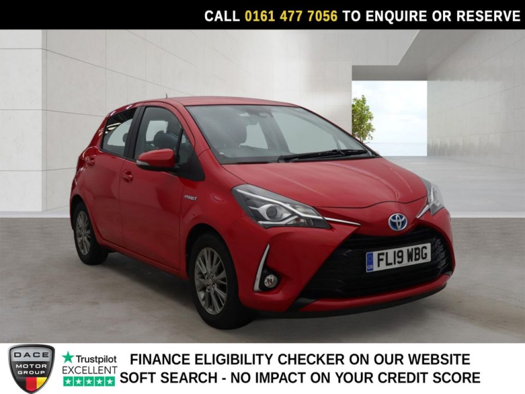 Used 2019 RED TOYOTA YARIS Hatchback 1.5 VVT-h Icon Hatchback 5dr Petrol Hybrid E-CVT Euro 6 (s/s) (100 ps) (reg. 2019-03-29) for sale in Stockport