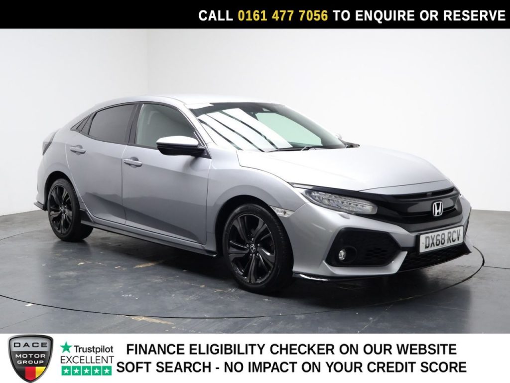 Used 2019 SILVER HONDA CIVIC Hatchback 1.5 VTEC Turbo GPF Sport Hatchback 5dr Petrol CVT Euro 6 (s/s) (182 ps) (reg. 2019-01-30) for sale in Stockport