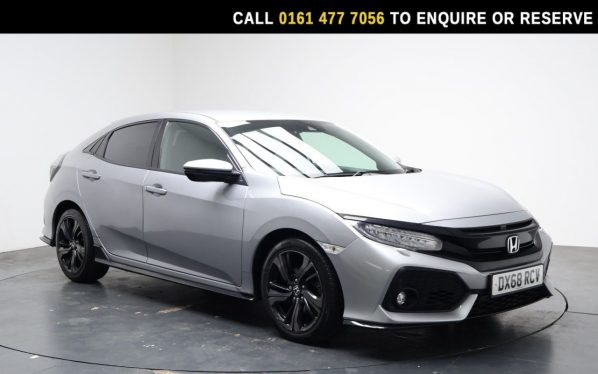 Used 2019 SILVER HONDA CIVIC Hatchback 1.5 VTEC Turbo GPF Sport Hatchback 5dr Petrol CVT Euro 6 (s/s) (182 ps) (reg. 2019-01-30) for sale in Stockport