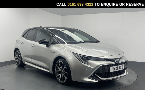 Used 2019 SILVER TOYOTA COROLLA Hatchback 2.0 VVT-h Excel Hatchback 5dr Petrol Hybrid CVT Euro 6 (s/s) (184 ps) (reg. 2019-04-25) for sale in Manchester