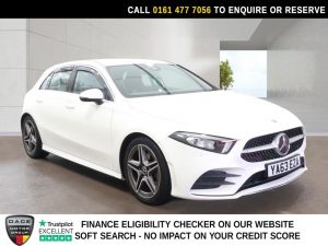Used 2019 WHITE MERCEDES-BENZ A-CLASS Hatchback 1.3 A200 AMG Line Hatchback 5dr Petrol 7G-DCT Euro 6 (s/s) (163 ps) (reg. 2019-03-04) for sale in Stockport