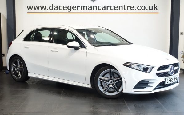 Used 2019 WHITE MERCEDES-BENZ A-CLASS Hatchback 2.0 A250 AMG Line Hatchback 5dr Petrol 7G-DCT Euro 6 (s/s) (224 ps) (reg. 2019-01-01) for sale in Altrincham