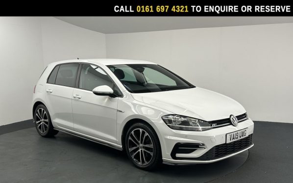 Used 2019 WHITE VOLKSWAGEN GOLF Hatchback 1.5 TSI EVO R-Line Hatchback 5dr Petrol Manual Euro 6 (s/s) (150 ps) (reg. 2019-05-16) for sale in Manchester
