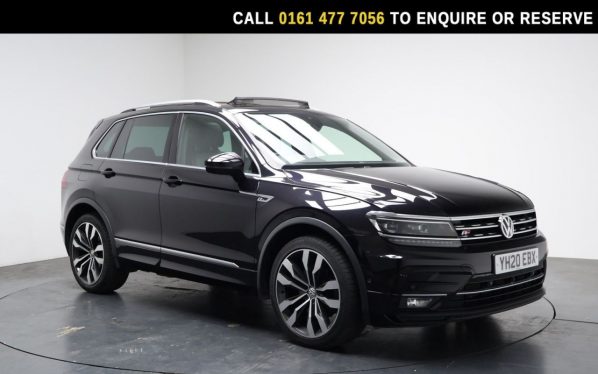 Used 2020 BLACK VOLKSWAGEN TIGUAN SUV 2.0 TDI R-Line Tech SUV 5dr Diesel DSG 4Motion Euro 6 (s/s) (190 ps) (reg. 2020-03-10) for sale in Stockport