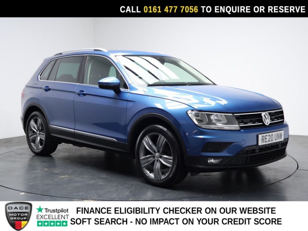 Used 2020 BLUE VOLKSWAGEN TIGUAN SUV 2.0 TDI Match SUV 5dr Diesel DSG Euro 6 (s/s) (150 ps) (reg. 2020-07-10) for sale in Stockport