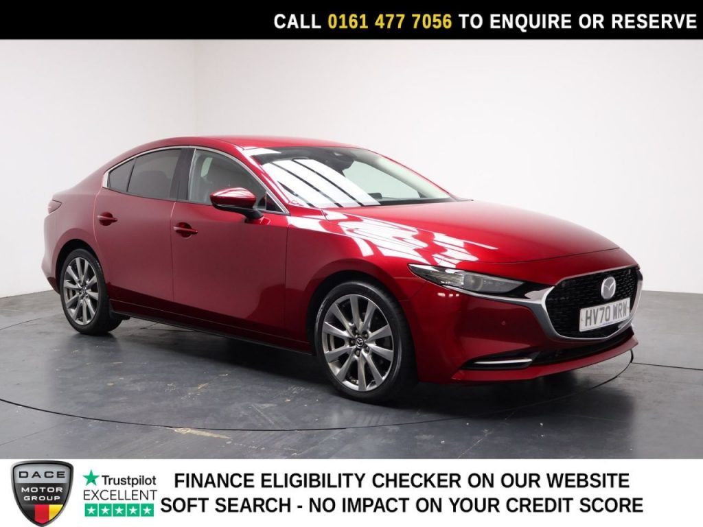 Used 2020 RED MAZDA MAZDA3 Saloon 2.0 SKYACTIV-X MHEV GT Sport Saloon 4dr Petrol Manual Euro 6 (s/s) (180 ps) (reg. 2020-09-25) for sale in Stockport