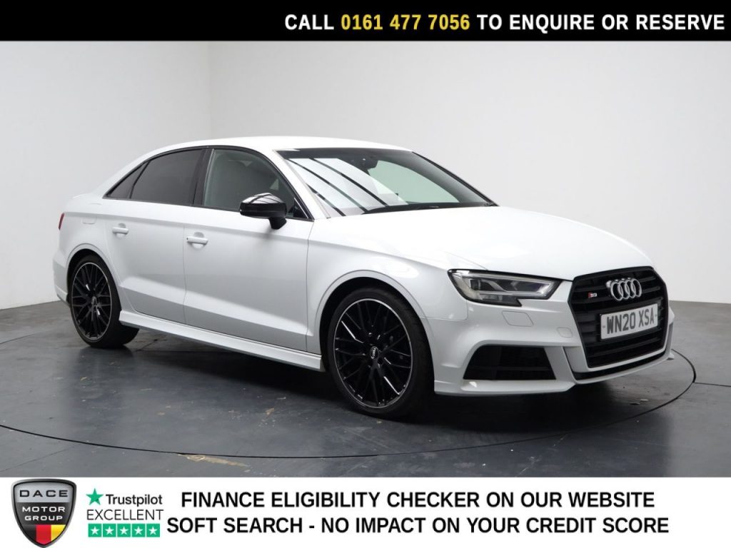 Used 2020 WHITE AUDI S3 Saloon 2.0 TFSI Black Edition Saloon 4dr Petrol S Tronic quattro Euro 6 (s/s) (300 ps) (reg. 2020-06-12) for sale in Stockport