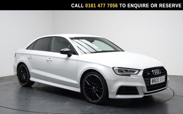Used 2020 WHITE AUDI S3 Saloon 2.0 TFSI Black Edition Saloon 4dr Petrol S Tronic quattro Euro 6 (s/s) (300 ps) (reg. 2020-06-12) for sale in Stockport