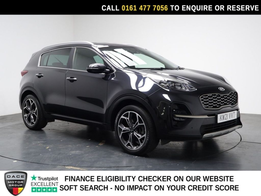 Used 2021 BLACK KIA SPORTAGE SUV 1.6 T-GDi GT-Line SUV 5dr Petrol Manual Euro 6 (s/s) (174 bhp) (reg. 2021-04-09) for sale in Stockport