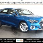 Used 2021 BLUE AUDI A3 Hatchback 1.0 TFSI 30 Sport Sportback 5dr Petrol S Tronic Euro 6 (s/s) (110 ps) (reg. 2021-04-15) for sale in Altrincham