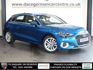 Used 2021 BLUE AUDI A3 Hatchback 1.0 TFSI 30 Sport Sportback 5dr Petrol S Tronic Euro 6 (s/s) (110 ps) (reg. 2021-04-15) for sale in Altrincham