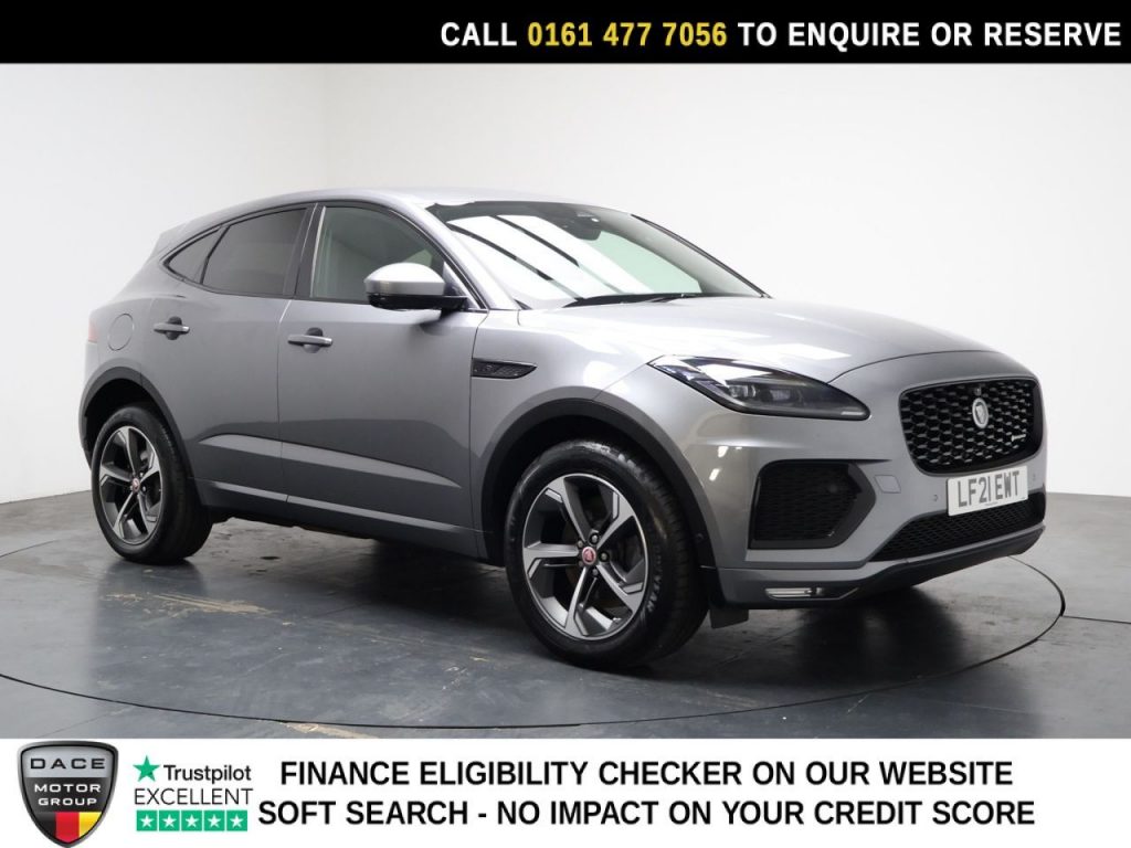 Used 2021 GREY JAGUAR E-PACE SUV 1.5 P300e 12.17kWh R-Dynamic SE SUV 5dr Petrol Plug-in Hybrid Auto AWD Euro 6 (s/s) (309 ps) (reg. 2021-04-30) for sale in Stockport