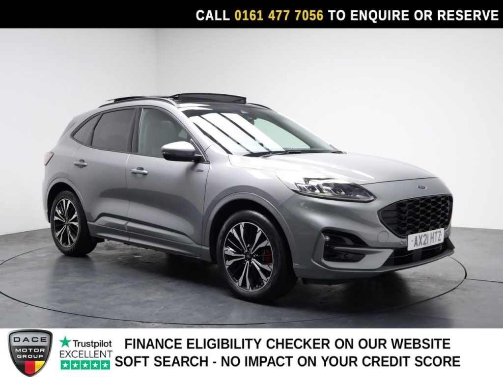 Used 2021 SILVER FORD KUGA SUV 2.5 EcoBoost Duratec 14.4kWh ST-Line X SUV 5dr Petrol Plug-in Hybrid CVT Euro 6 (s/s) (225 ps) (reg. 2021-07-10) for sale in Stockport