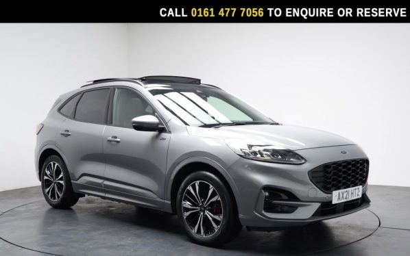 Used 2021 SILVER FORD KUGA SUV 2.5 EcoBoost Duratec 14.4kWh ST-Line X SUV 5dr Petrol Plug-in Hybrid CVT Euro 6 (s/s) (225 ps) (reg. 2021-07-10) for sale in Stockport