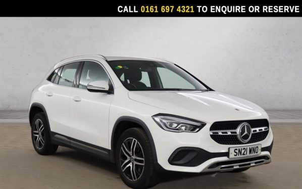 Used 2021 WHITE MERCEDES-BENZ GLA SUV 1.3 GLA200 Sport SUV 5dr Petrol 7G-DCT Euro 6 (s/s) (163 ps) (reg. 2021-05-07) for sale in Manchester