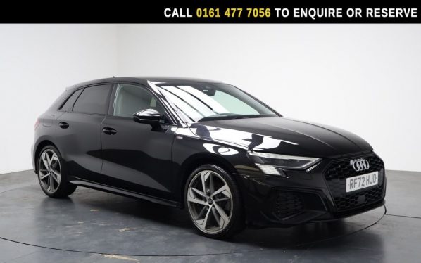 Used 2022 BLACK AUDI A3 Hatchback 1.5 TFSI 35 Edition 1 Sportback 5dr Petrol S Tronic Euro 6 (s/s) (150 ps) (reg. 2022-12-30) for sale in Stockport