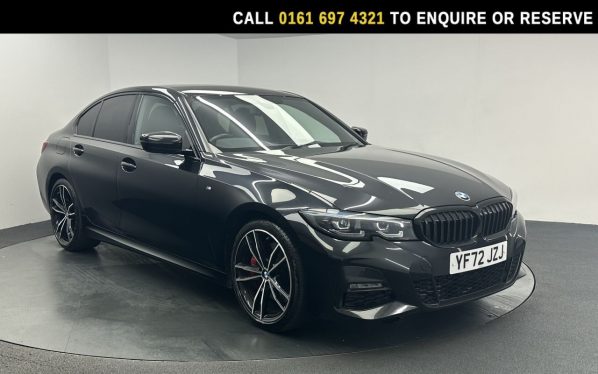 Used 2022 BLACK BMW 3 SERIES Saloon 2.0 320i M Sport Saloon 4dr Petrol Auto Euro 6 (s/s) (184 ps) (reg. 2022-11-21) for sale in Manchester