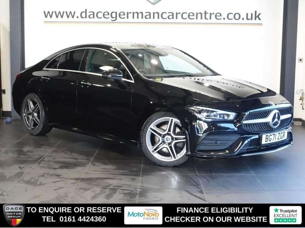 Used 2022 BLACK MERCEDES-BENZ CLA Saloon 1.3 CLA200 AMG Line (Premium Plus 2) Coupe 4dr Petrol 7G-DCT Euro 6 (s/s) (163 ps) (reg. 2022-01-26) for sale in Altrincham