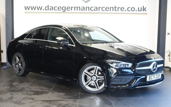 Used 2022 BLACK MERCEDES-BENZ CLA Saloon 1.3 CLA200 AMG Line (Premium Plus 2) Coupe 4dr Petrol 7G-DCT Euro 6 (s/s) (163 ps) (reg. 2022-01-26) for sale in Altrincham