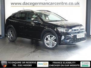 Used 2022 BLACK VOLKSWAGEN TAIGO SUV 1.5 TSI R-Line SUV 5dr Petrol DSG Euro 6 (s/s) (150 ps) (reg. 2022-06-30) for sale in Altrincham