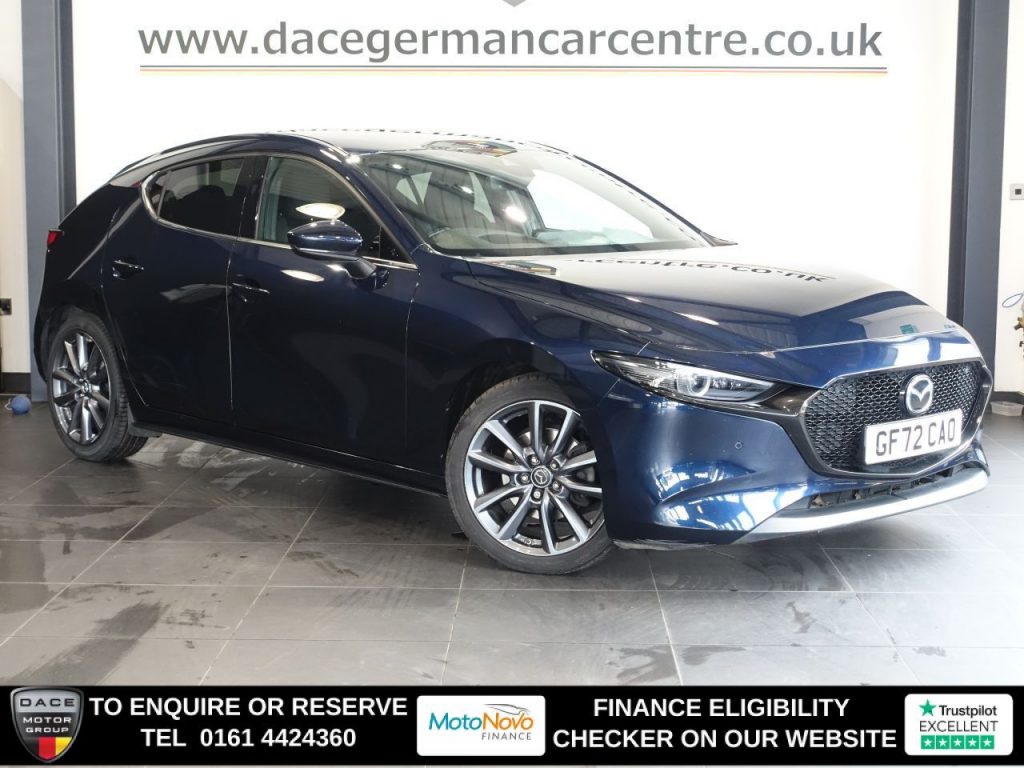 Used 2022 BLUE MAZDA MAZDA3 Hatchback 2.0 e-SKYACTIV-G MHEV Sport Lux Hatchback 5dr Petrol Manual Euro 6 (s/s) (122 ps) (reg. 2022-11-18) for sale in Altrincham