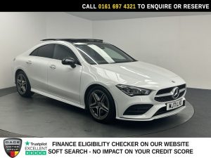 Used 2022 WHITE MERCEDES-BENZ CLA Saloon 1.3 CLA180 AMG Line (Premium Plus 2) Coupe 4dr Petrol 7G-DCT Euro 6 (s/s) (136 ps) (reg. 2022-01-13) for sale in Manchester