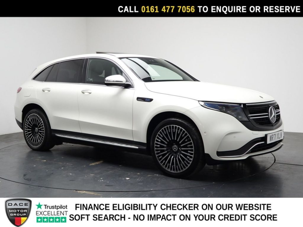 Used 2022 WHITE MERCEDES-BENZ EQC SUV EQC 400 80kWh AMG Line (Premium) SUV 5dr Electric Auto 4MATIC (408 ps) (reg. 2022-01-28) for sale in Stockport