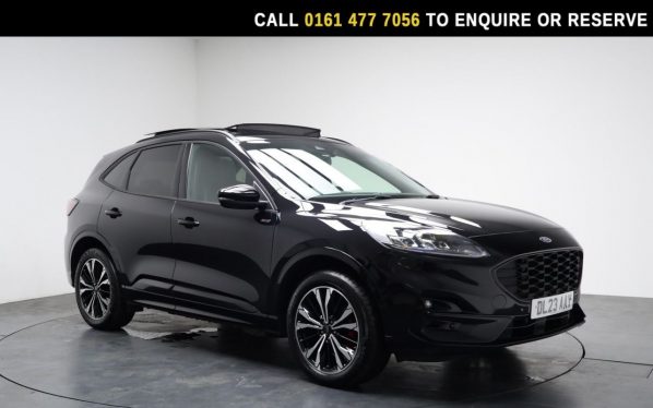 Used 2023 BLACK FORD KUGA SUV 2.5 EcoBoost Duratec 14.4kWh ST-Line X SUV 5dr Petrol Plug-in Hybrid CVT Euro 6 (s/s) (225 ps) (reg. 2023-06-16) for sale in Stockport