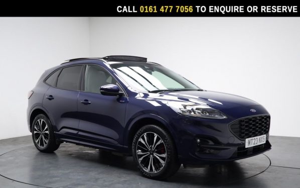 Used 2023 BLUE FORD KUGA SUV 2.5 EcoBoost Duratec 14.4kWh ST-Line X SUV 5dr Petrol Plug-in Hybrid CVT Euro 6 (s/s) (225 ps) (reg. 2023-04-26) for sale in Stockport