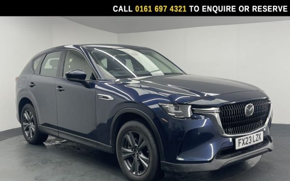 Used 2023 BLUE MAZDA CX-60 SUV 2.5 e-SKYACTIV 17.8kWh Exclusive-Line SUV 5dr Petrol Plug-in Hybrid Auto 4WD Euro 6 (327 ps) (reg. 2023-03-21) for sale in Manchester