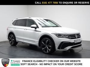 Used 2023 WHITE VOLKSWAGEN TIGUAN ALLSPACE SUV 1.5 TSI R-Line SUV 5dr Petrol DSG Euro 6 (s/s) (150 ps) (reg. 2023-09-23) for sale in Stockport