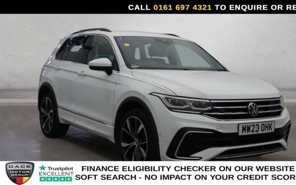 Used 2023 WHITE VOLKSWAGEN TIGUAN SUV 1.4 TSI 13kWh R-Line SUV 5dr Petrol Plug-in Hybrid DSG Euro 6 (s/s) (245 ps) (reg. 2023-05-19) for sale in Manchester