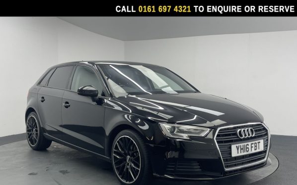 Used 2016 BLACK AUDI A3 Hatchback 2.0 TDI SE Technik Sportback 5dr Diesel Manual Euro 6 (s/s) (150 ps) (reg. 2016-08-31) for sale in Manchester