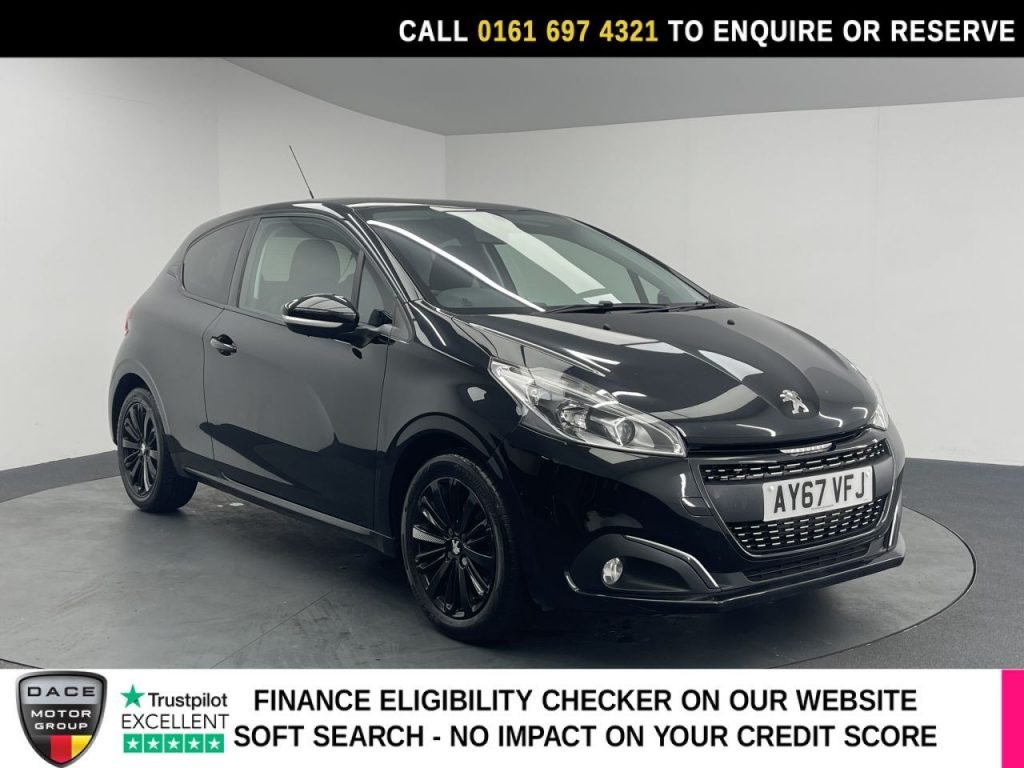 Used 2017 BLACK PEUGEOT 208 Hatchback 1.2 PureTech Black Edition Hatchback 3dr Petrol Manual Euro 6 (82 ps) (reg. 2017-10-31) for sale in Manchester