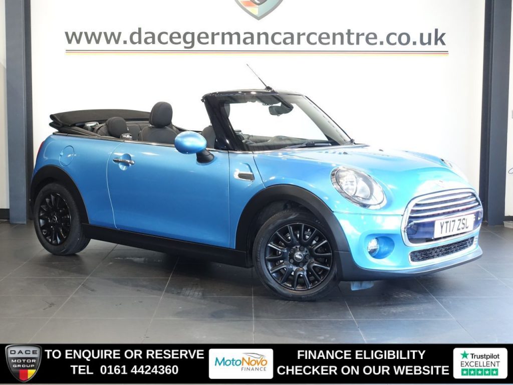 Used 2017 BLUE MINI CONVERTIBLE Convertible 1.5 Cooper Convertible 2dr Petrol Manual Euro 6 (s/s) (136 ps) (reg. 2017-03-10) for sale in Altrincham
