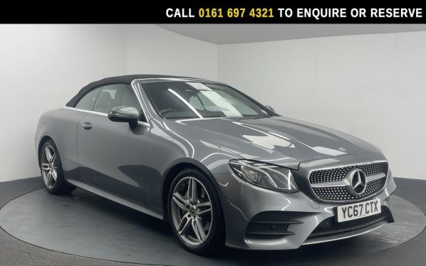 Used 2017 GREY MERCEDES-BENZ E-CLASS Convertible 2.0 E220d AMG Line Cabriolet 2dr Diesel G-Tronic+ Euro 6 (s/s) (194 ps) (reg. 2017-10-25) for sale in Manchester