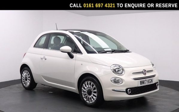 Used 2017 WHITE FIAT 500 Hatchback 1.2 Lounge Hatchback 3dr Petrol Manual Euro 6 (s/s) (69 bhp) (reg. 2017-05-11) for sale in Manchester