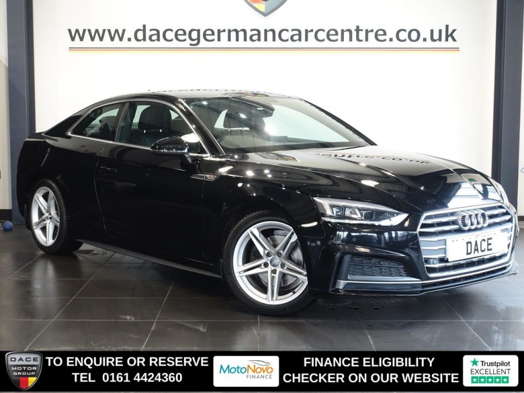 Used 2018 BLACK AUDI A5 Coupe 1.4 TFSI S line Coupe 2dr Petrol S Tronic Euro 6 (s/s) (150 ps) (reg. 2018-09-28) for sale in Altrincham