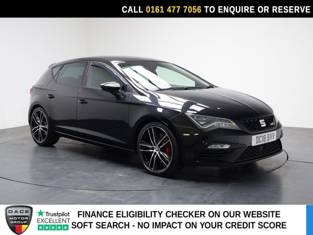 Used 2018 BLACK SEAT LEON Hatchback 2.0 TSI Cupra 300 Hatchback 5dr Petrol Manual Euro 6 (s/s) (300 ps) (reg. 2018-07-14) for sale in Stockport