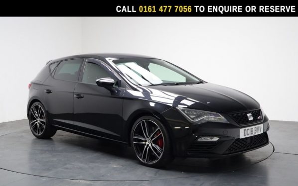 Used 2018 BLACK SEAT LEON Hatchback 2.0 TSI Cupra 300 Hatchback 5dr Petrol Manual Euro 6 (s/s) (300 ps) (reg. 2018-07-14) for sale in Stockport