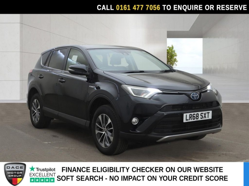 Used 2018 BLACK TOYOTA RAV4 SUV 2.5 VVT-h Icon SUV 5dr Petrol Hybrid CVT Euro 6 (s/s) (197 ps) (reg. 2018-09-30) for sale in Stockport