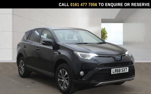 Used 2018 BLACK TOYOTA RAV4 SUV 2.5 VVT-h Icon SUV 5dr Petrol Hybrid CVT Euro 6 (s/s) (197 ps) (reg. 2018-09-30) for sale in Stockport