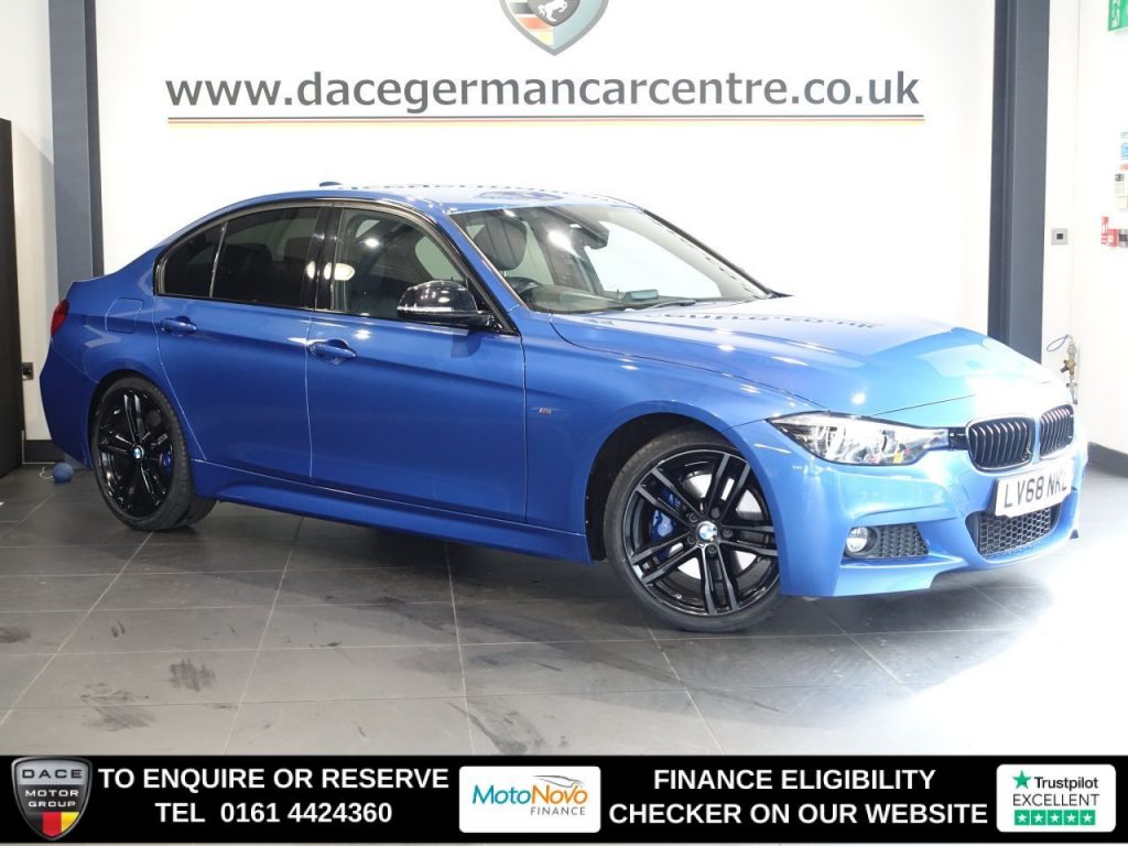 Used 2018 BLUE BMW 3 SERIES Saloon 2.0 320i M Sport Shadow Edition Saloon 4dr Petrol Auto Euro 6 (s/s) (184 ps) (reg. 2018-10-24) for sale in Altrincham