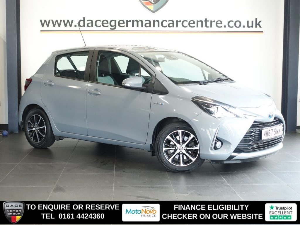 Used 2018 GREY TOYOTA YARIS Hatchback 1.5 VVT-h Icon Tech Hatchback 5dr Petrol Hybrid E-CVT Euro 6 (s/s) (100 ps) (reg. 2018-02-20) for sale in Altrincham