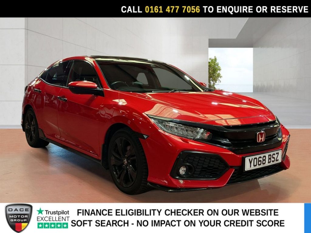 Used 2018 RED HONDA CIVIC Hatchback 1.5 VTEC Turbo GPF Sport Plus Hatchback 5dr Petrol Manual Euro 6 (s/s) (182 ps) (reg. 2018-12-29) for sale in Stockport